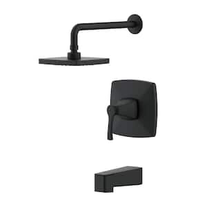 Calandine Single-Handle 1-Spray Tub and Shower Faucet in Matte Black (Valve Included)