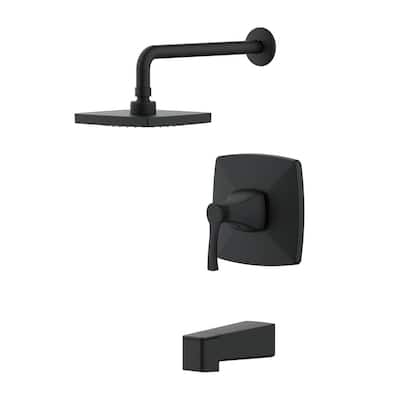 Calandine Single-Handle 1-Spray Tub And Shower Faucet In Matte Black (Valve Included) Hdqf12a0023bl