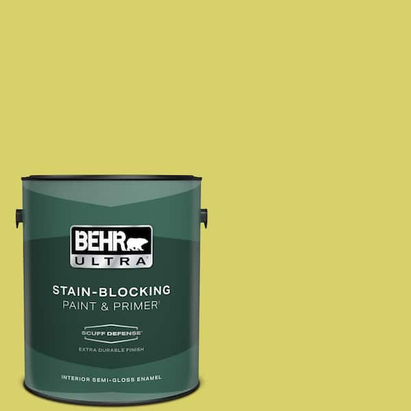 BEHR ULTRA 1 gal. #P340-4 Lime Tree Extra Durable Semi-Gloss Enamel Interior Paint & Primer