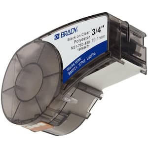 Black-on-Clear Polyester Label Printer Cartridge