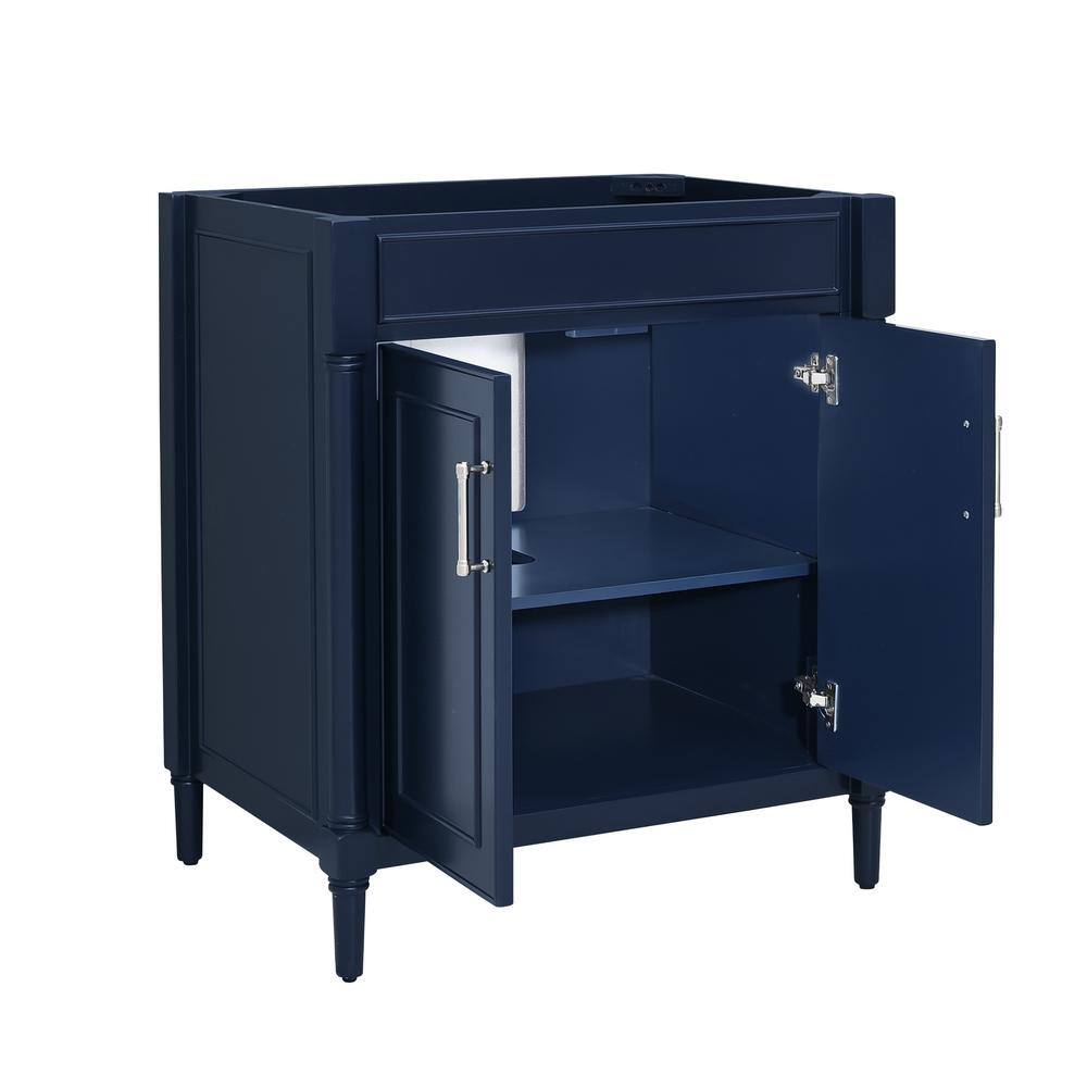 Navy Blue Single Bathroom Vanity with Marble Top