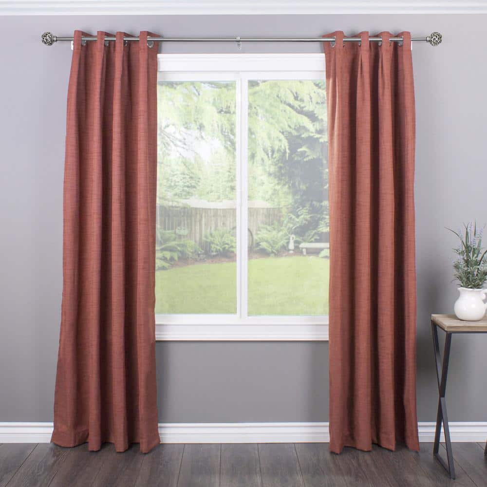 Venetian Silver Adjustable Curtain Rod with Finial, 48-86"
