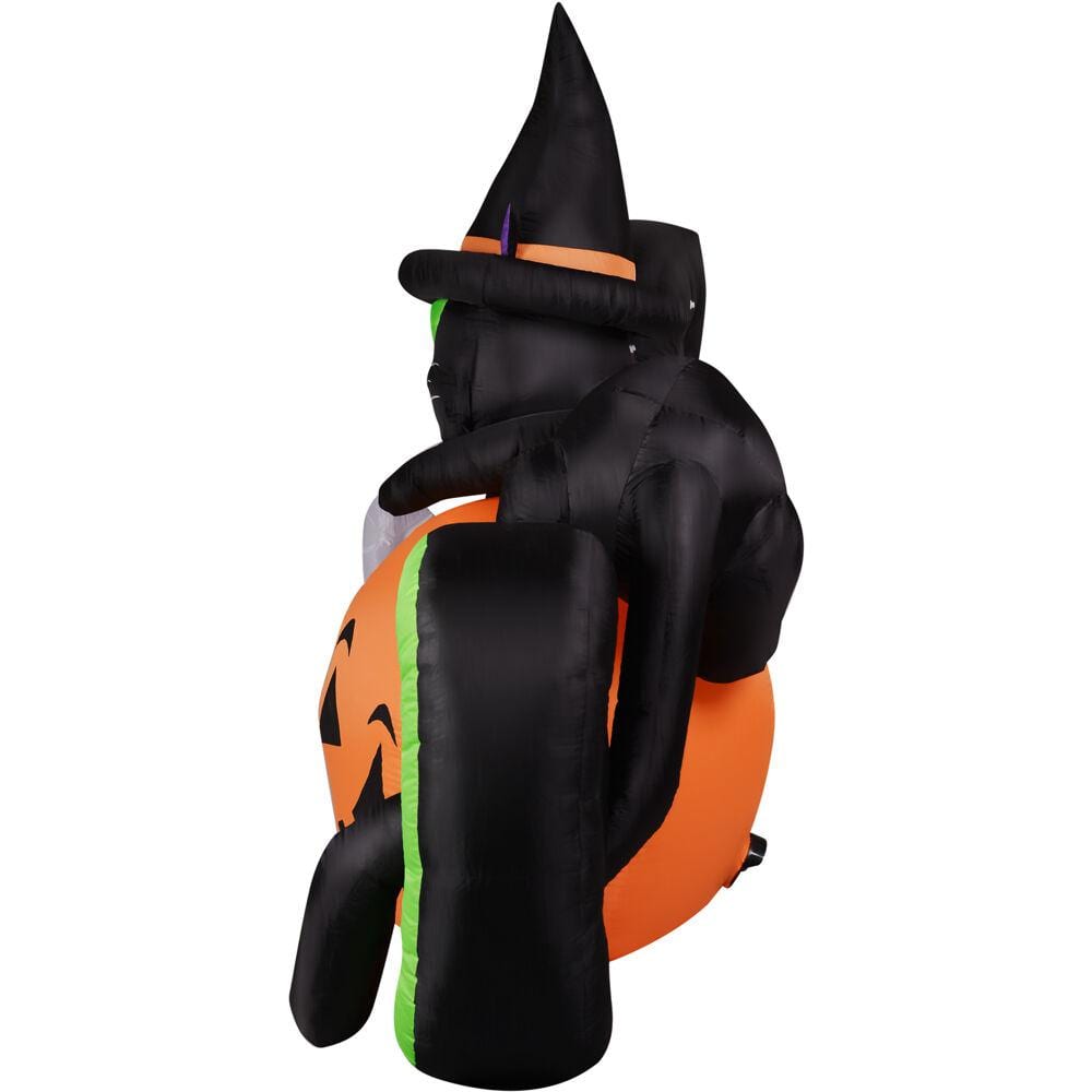 5-Foot Inflatable Halloween Boo Sign with Black Cat and Jack-O-Lantern