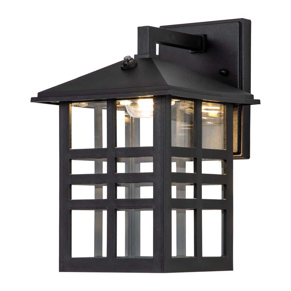 Black Dimmable Direct Wired Outdoor LED Wall Lantern