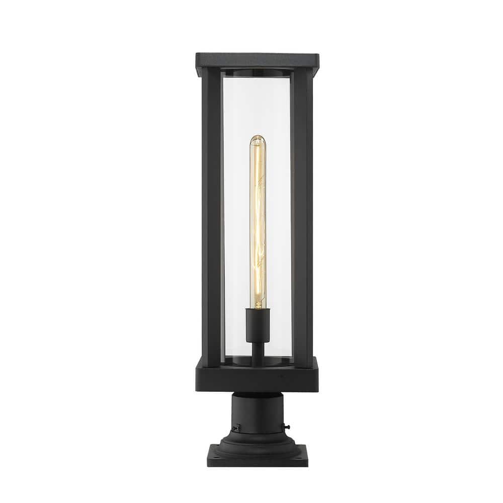 Glenwood 22 in. 1-Light Black Aluminum Hardwired Outdoor Weather Resistant 