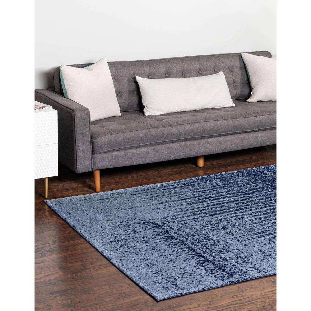 Reversible Tufted Blue Spot 10' x 14' Easy Care Rug