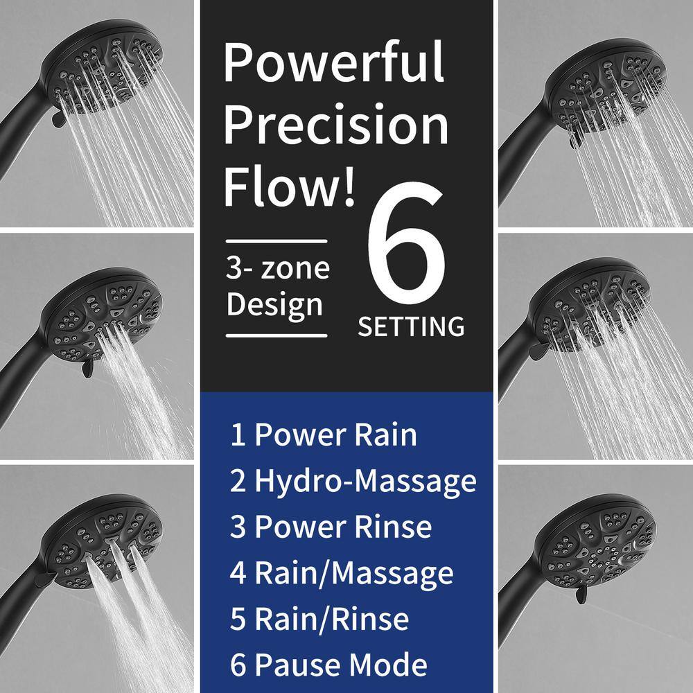 Matte Black Dual Function Rain Shower Faucet with Handheld