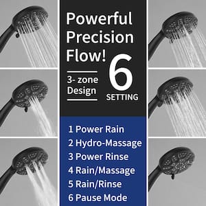 Single Handle 1-Spray Round Rain Shower Faucet 1.8 GPM with Dual Function Pressure Balance Valve in. Matte Black