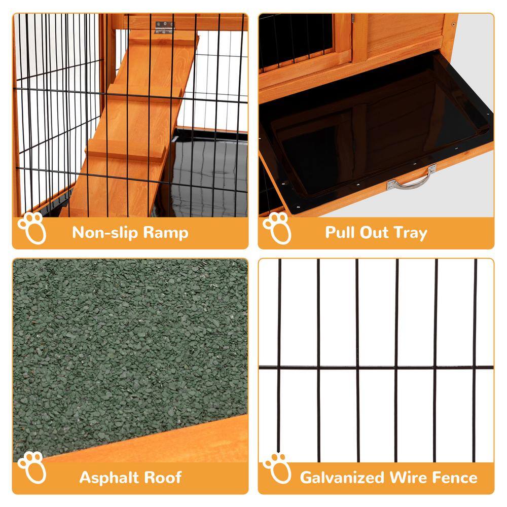 Orange Pine Two-Story Chicken Coop with Asphalt Roof