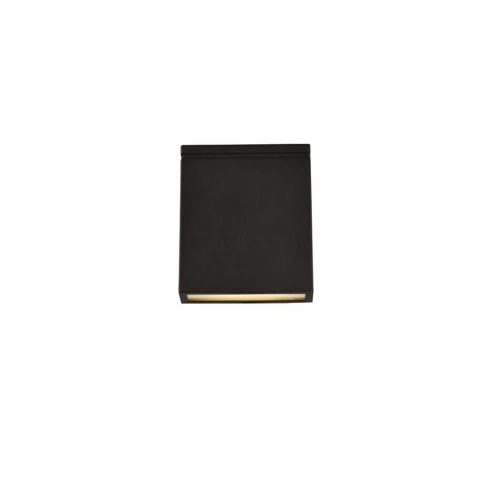 Timeless Home 1-Light Square Black LED Outdoor Wall Sconce