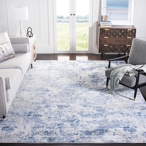 Amelia Navy/Gray 11 ft. x 15 ft. Distressed Abstract Area Rug