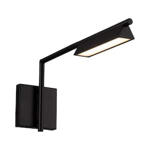 Eero 18 in. Black Integrated LED Swing Arm Wall Light 3000K