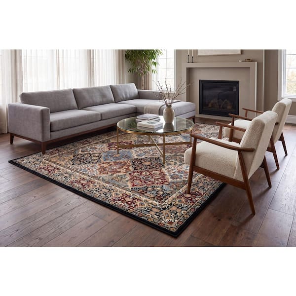 Ancient Garden Multi Panel 8 ft. x 11 ft. Indoor Area Rug