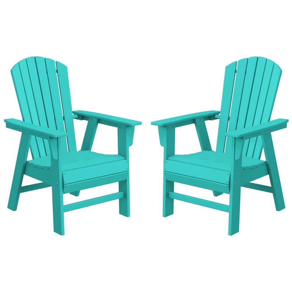 Altura Outdoor Patio Fade Resistant HDPE Plastic Adirondack Style Dining Chair w/ Arms (Set of 2), Navy Blue price history on PriceWatchPro