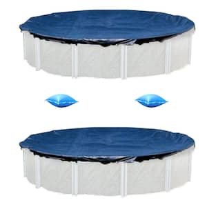 24 ft. Above Ground Round Pool Winter Cover 2-Pack and Air Pillows (2-Pack)