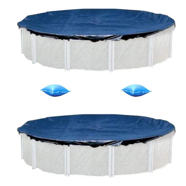 Swimline 24 ft. Above Ground Round Pool Winter Cover 2-Pack and Air Pillows (2-Pack)