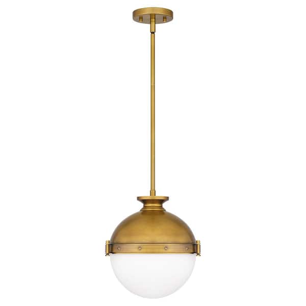 Mixon 1 Light Aged Brass Pendant With, Brass Hanging Light Fixtures