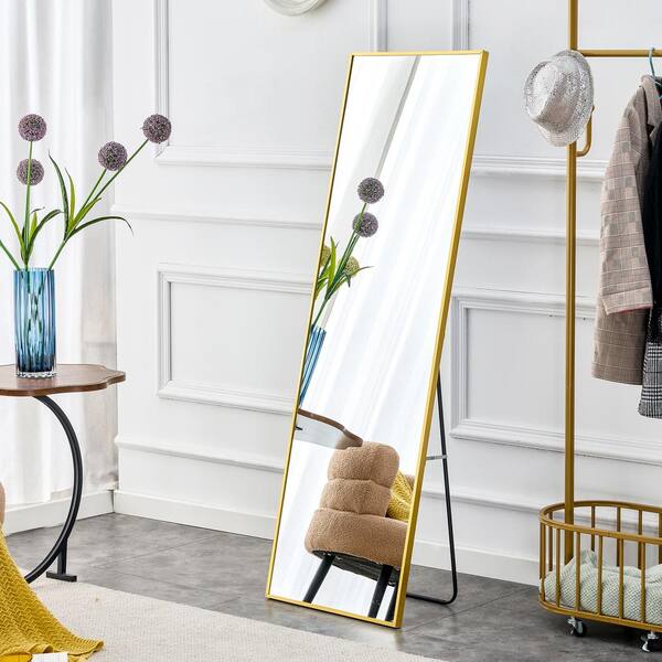 Beautiful Aluminum Alloy Gold 20 in. W x 63 in. H Rectangle Full Length ...