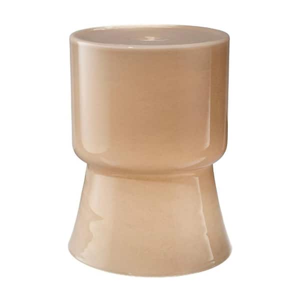 Hery Taupe Brown Ceramic Side Table Patio Garden Stool