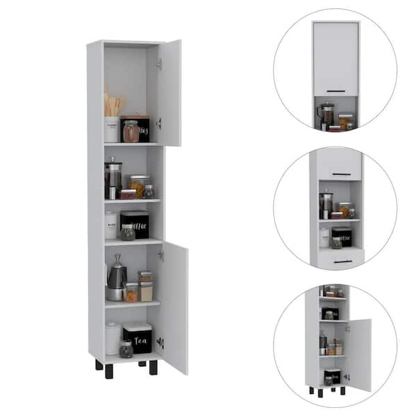 cadeninc 10 in. W x 15 in. D x 68.3 in. H Gray Freestanding Bathroom Storage  Linen Cabinet with 3 Drawers and Adjustable Shelf BY-LQWF-52AAG - The Home  Depot