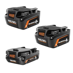 18V Lithium-Ion MAX Output 6.0 Ah Battery, MAX Output 4.0 Ah, and MAX Output 2.0 Ah
