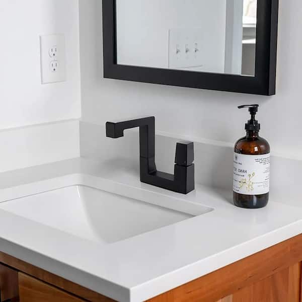 Tomfaucet Single Handle Single Hole Bathroom Faucet in Matte Black