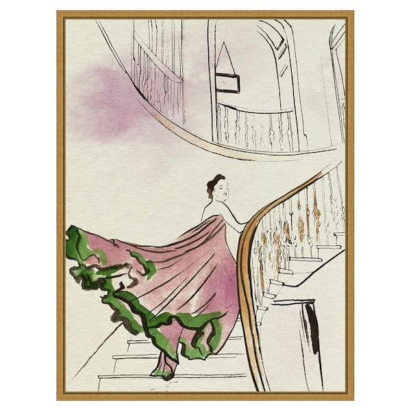 Amanti Art Back Glance I by Melissa Wang 1 Piece Floater Frame Canvas Giclee People Art Print 30 in. x 23 in.