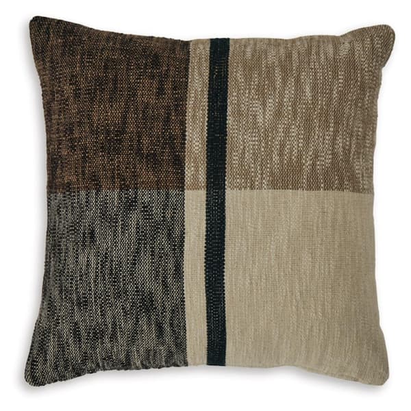 Adrielton Brown/Beige Stripes and Plaids Polyester 5 in. X 20 in. Throw Pillow
