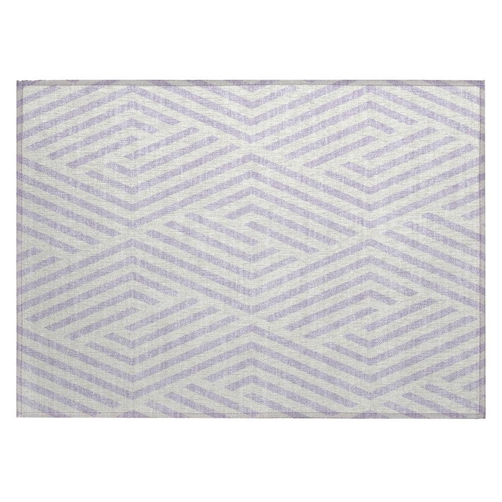 Lavender and Ivory 2 ft. x 3 ft. Woven Geometric Rectangle Indoor/Outdoor Area Rug price history on PriceWatchPro