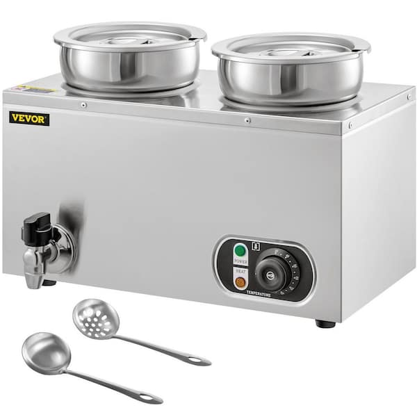Commercial Food Warmers,AGKTER,Soup Warmers with Hinged Lid, Stainless  Steel Insert Pot, Temperature Control - 10.5 Quarts, Ideal for Restaurants  and