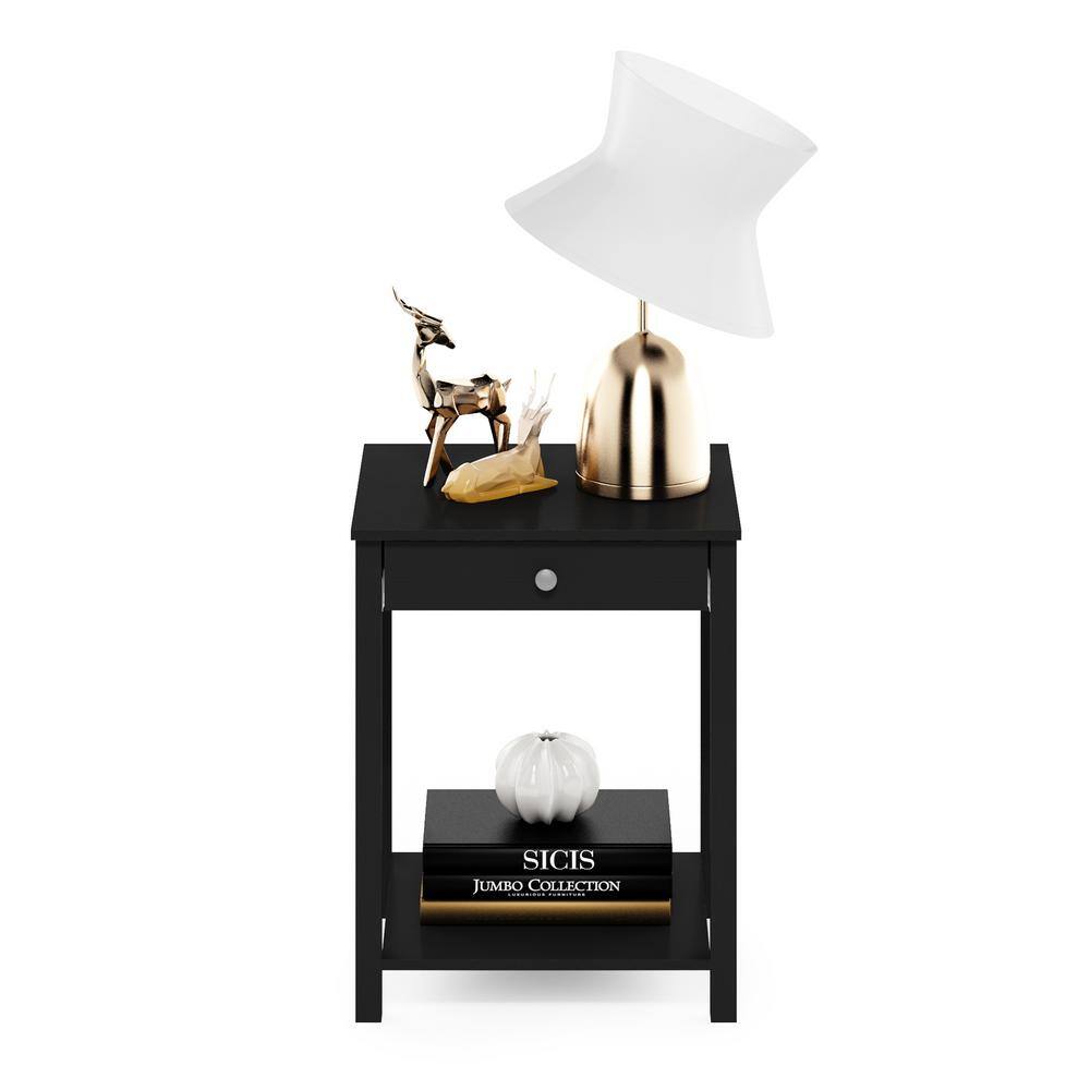 Compact Americana Wood Side Table with Storage Drawer