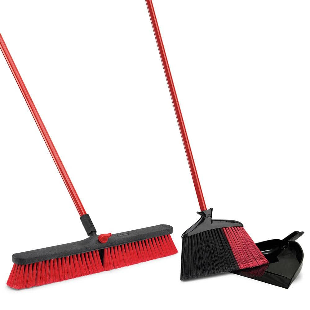 Libman Precision Angle Broom with 10 Dustpan, 4 Complete Sets (LIB-00206)