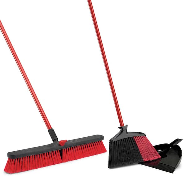 Libman 24 in. Rough Surface Industrial Grade Push Broom with Wood
