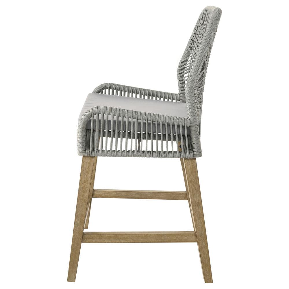 Nakia Dark Gray Woven Rope Back Counter Height Stools