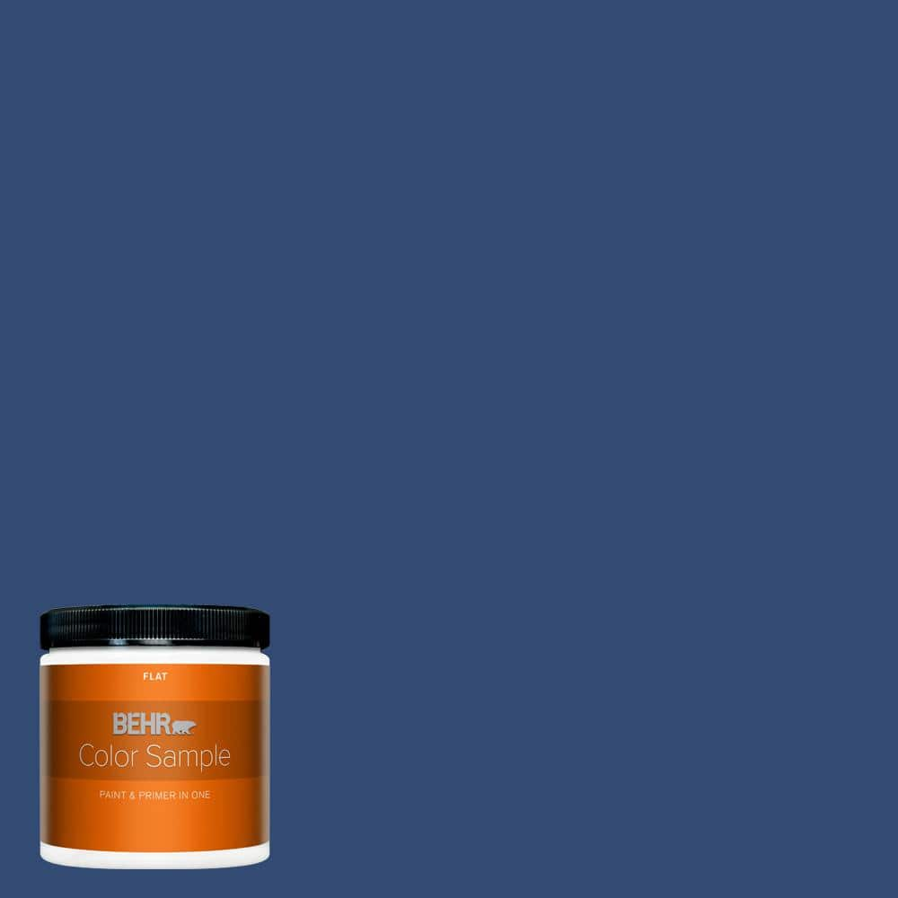 Behr Premium Plus 8 Oz S H 580 Navy Blue Flat Interior Paint And Primer In One Sample The Home Depot