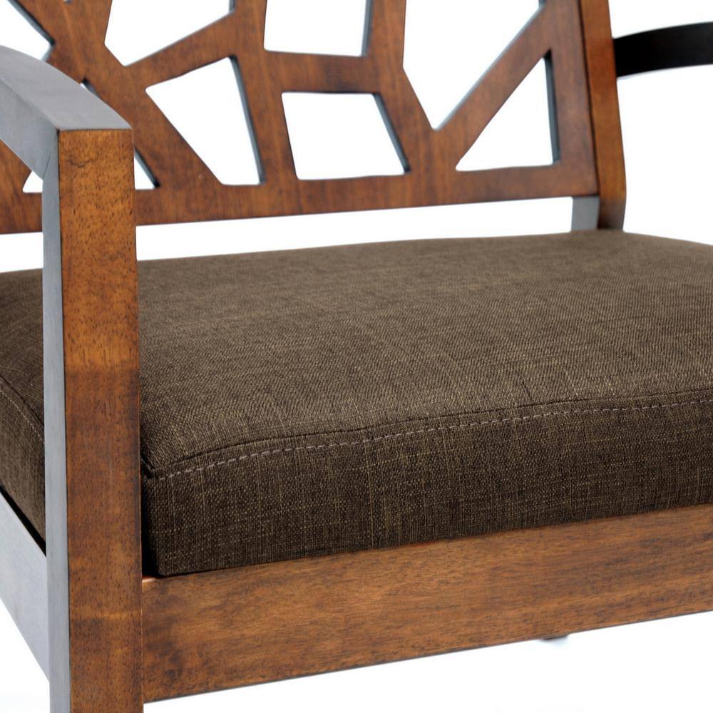 Danish Modern Dark Brown Microfiber Lounge Chair with Walnut Veneer