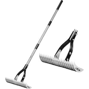 70 in. Stainless Steel Handle Efficient Steel Metal Rake