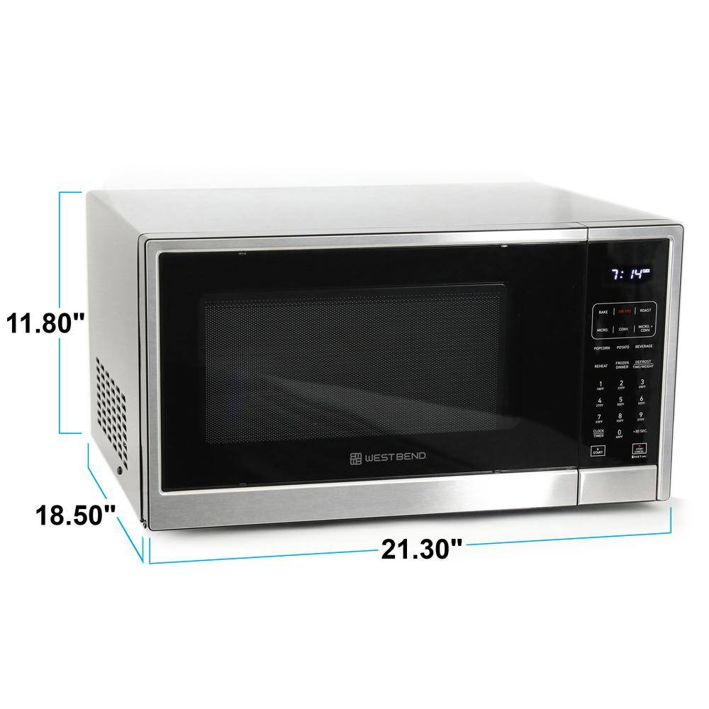 West Bend 1.3 Cu. Ft. Stainless Steel 3-in-1 Microwave Air Fry Convection Oven
