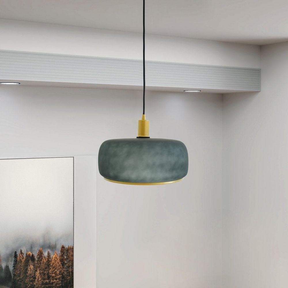 Dune 25-Watt 1-Light Black and Gold Mini Pendant Light with Black Sprayed Glass Shade and No Bulb Included price history on PriceWatchPro