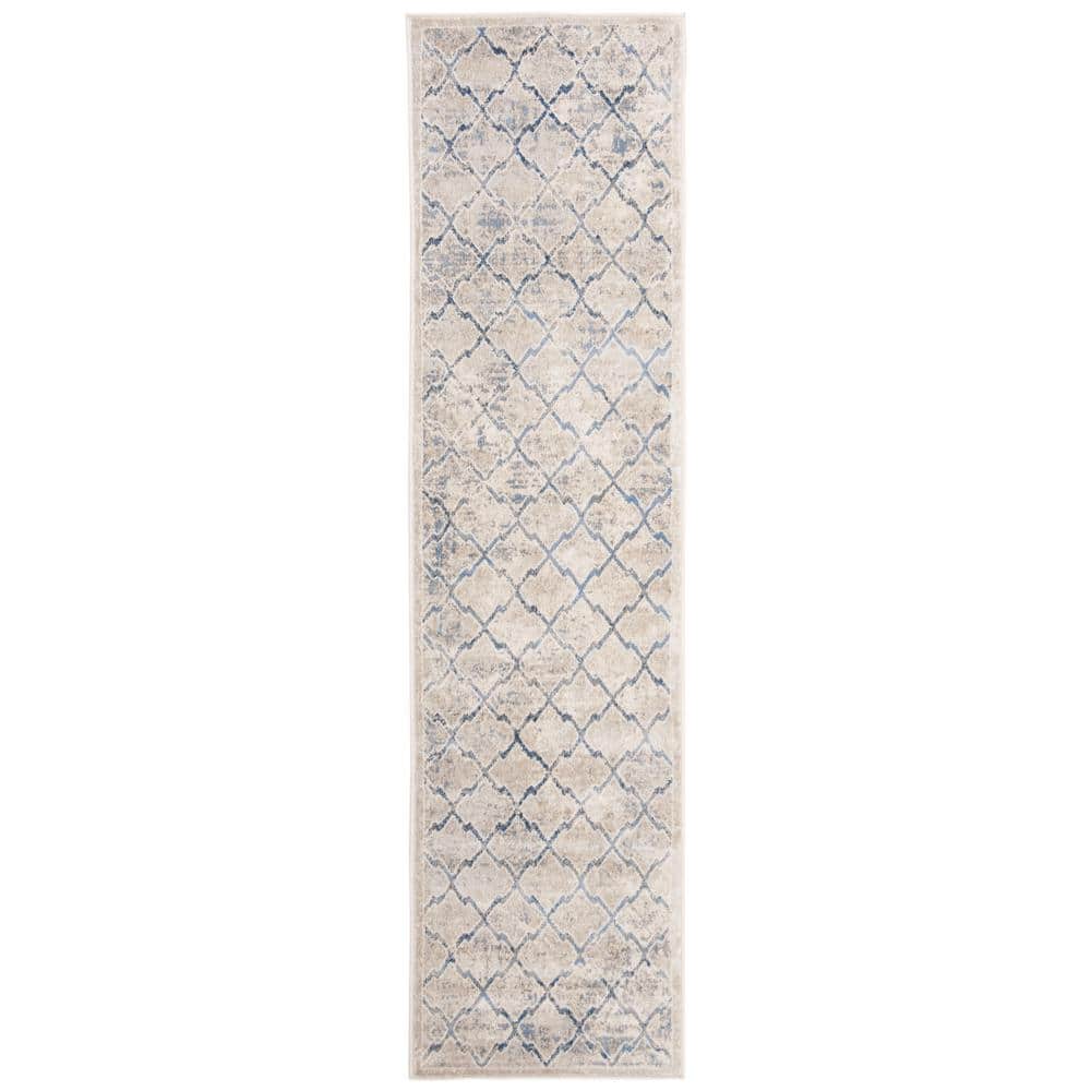 Brentwood Light Gray/Blue 2 ft. x 8 ft. Distressed Border Runner Rug price history on PriceWatchPro