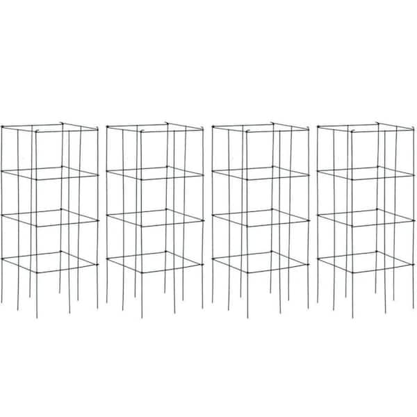 39 in. H Garden metal Trellis for Climbing Plants, Dark Green Iron Tomato Cage for Vegetables, Flowers (3-Pack)