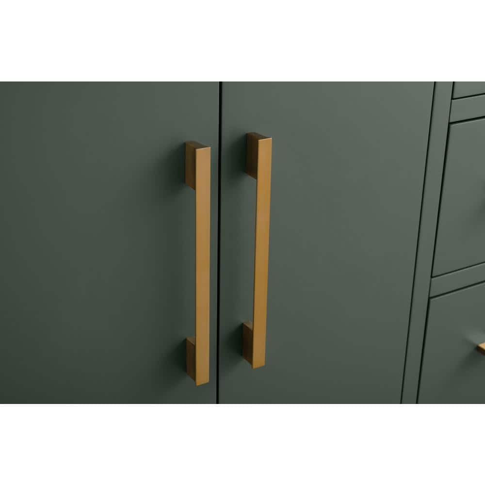Vintage Green 60" Poplar Wood Single Sink Bathroom Vanity with Engineered Marble Countertop