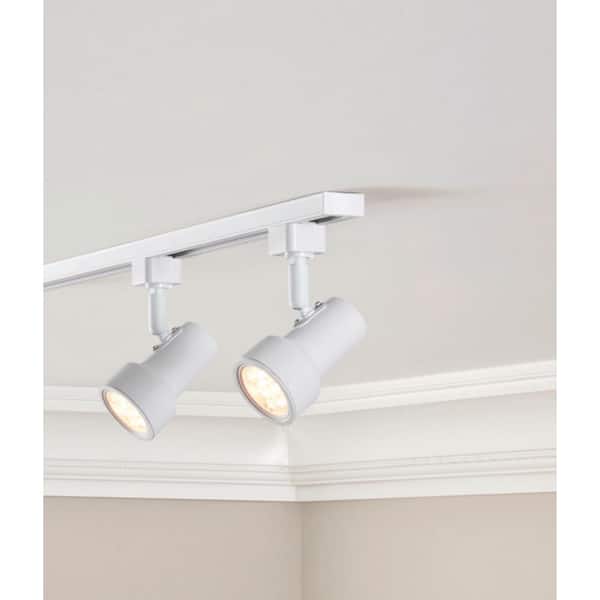 1-Light White Integrated LED Linear Track Lighting Mini Step Head