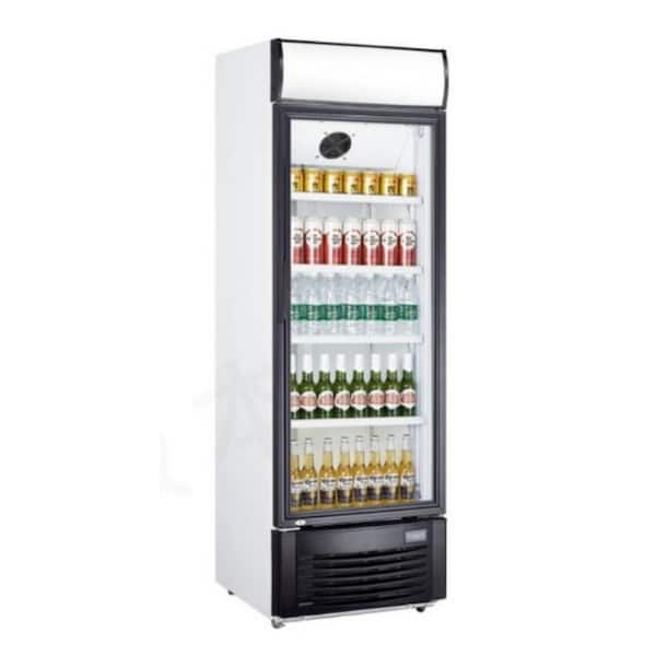 Cooler Depot 15.5 cu. ft. Commercial Merchandise Upright One Glass Door Refrigerator Beverage Cooler in White