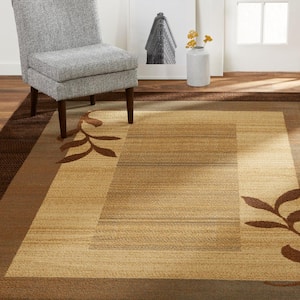 Royalty Clover Brown/Blue/Ivory 5 ft. x 7 ft. Indoor Area Rug