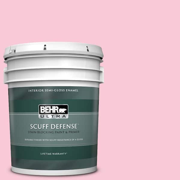 BEHR ULTRA 5 gal. #110A-3 Palace Rose Extra Durable Semi-Gloss Enamel Interior Paint & Primer