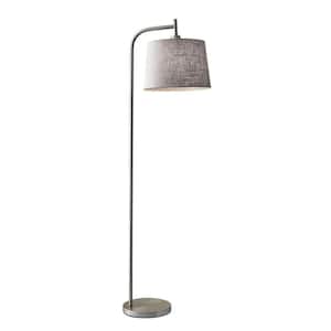 Blake 58 in. Brushed Steel Metal Floor Lamp