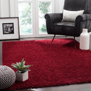 Athens Shag Red 3 ft. x 5 ft. Solid Area Rug