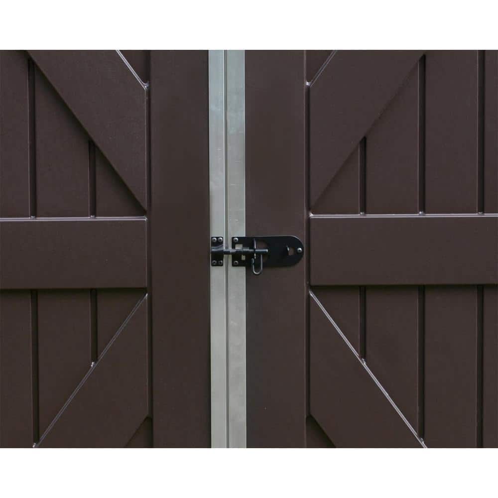Tan and Brown Polycarbonate Aluminum Outdoor Storage Shed