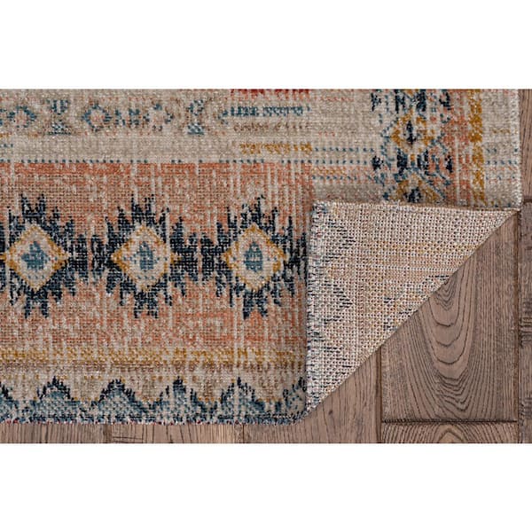 Lana Ivory and Terracotta Multicolor 3 ft. x 5 ft. Area Rug